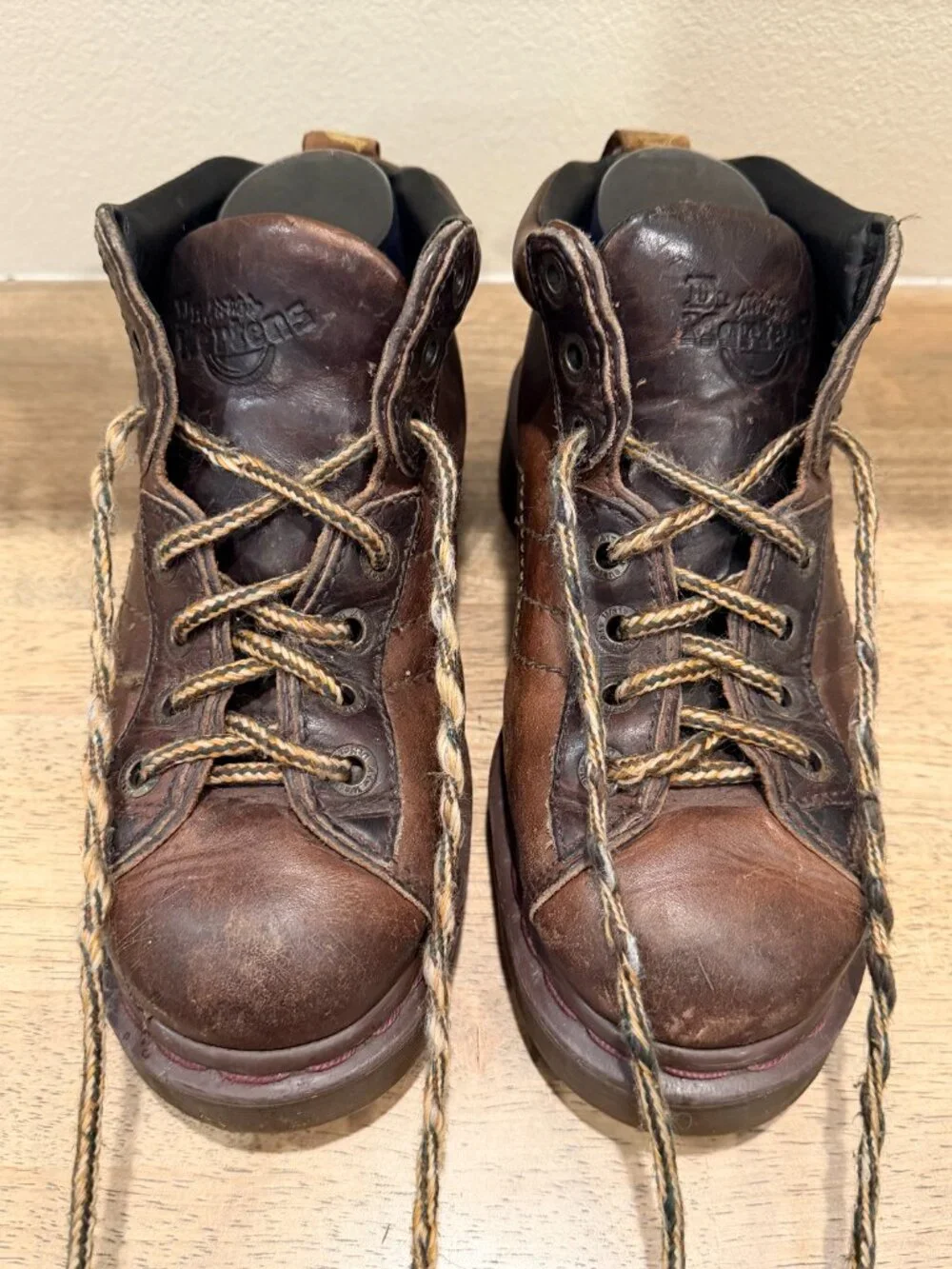 Dr. Martens Dark Brown Leather Lace-Up Ankle Boots. UK M6/US M7 / US Women's 8)